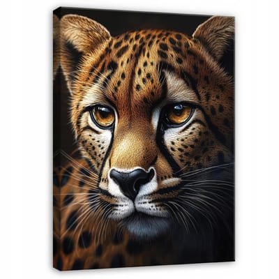 WALLARENA - Canvas schilderij - 100x70 cm - 3D afbeelding van een jaguar voor slaapkamer, woonkamer en keuken