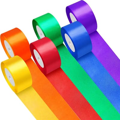 lint, kleurrijk, 50 mm breed, regenbooglint, weerbestendig, breed gekleurd lint voor geschenkverpakkingen, bruiloft, knutselen