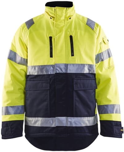 Blåkläder 4828-1900 Winterjas High Vis Geel/Marineblauw maat S
