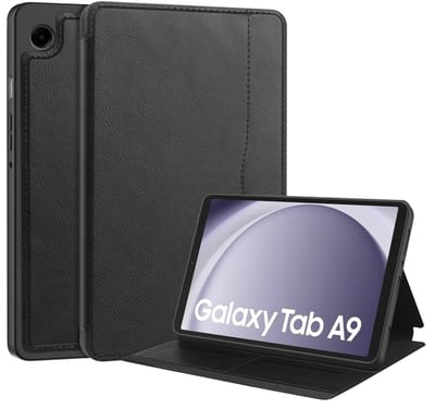 EtuiTab Clear Card Pencil - Tablethoes - Zwart - Compatibel met Samsung Galaxy Tab A9 - Muisstandaard