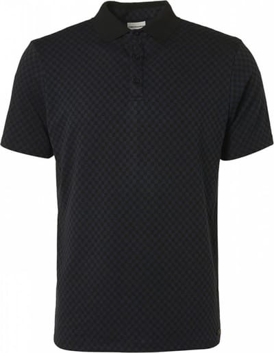 No Excess Polo Geblokt Patroon Zwart Donkerblauw (navy) - Maat M - Heren