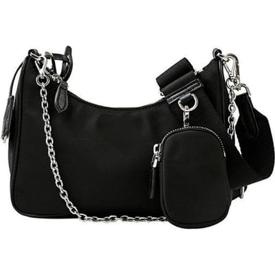 Multifunctionele Kleine Tas, Modieus en Veelzijdig voor Dames, Onderarmtas, Crossbodytas met één schouder, Kettinghandtas zwart