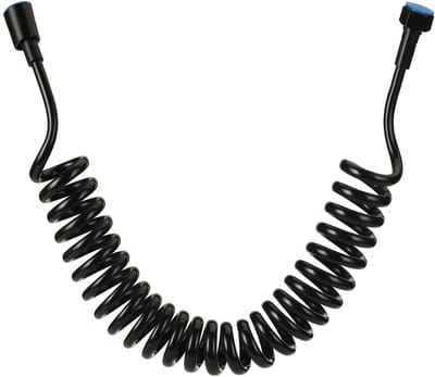 Doucheslang, ABS-veertype, telescopische slang, 2 m, voor badkamer, handdouche, toilet, sproeier (zwart)