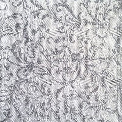 Ambiente - Lunch servetten - Elegance Damask White/Silver