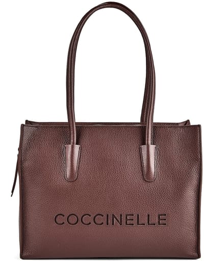 COCCINELLE Leren handtas Myrtha26 Handbag Grained Leather Berry donkerpaars