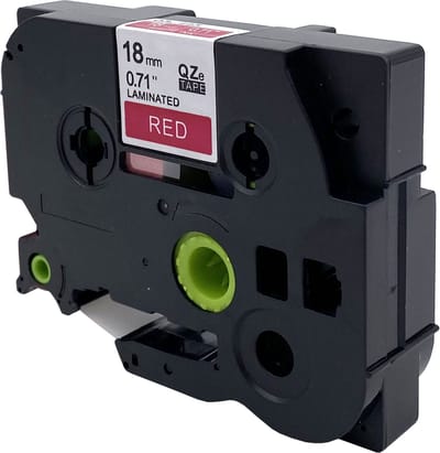 DULA Brother Compatible label tape- Tze-445 - 1 cassette - Brother P-Touch - Wit op rood - 18mm x 8m