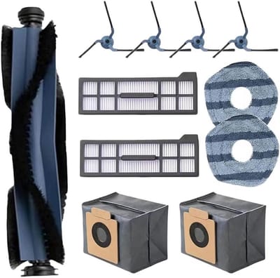 11 stuks accessoires geschikt voor Eufy X10 Pro Omni Robotstofzuiger - Stofzuiger onderdeel - 1 Hoofdborstel, 4 Zijborstels, 2 Filters, 2 Stofzakken, 2 Dweilpads
