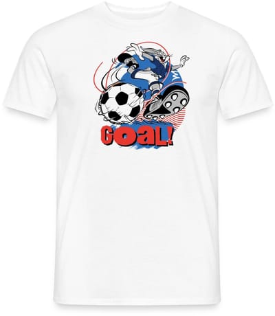 Looney Tunes Bugs Bunny Voetbal Ontwerp Goal! T-Shirt Heren