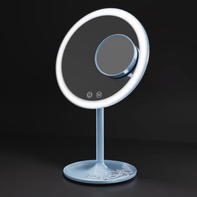 Make-upspiegel met verlichting en 3 lichtkleuren - Dimbare tafelspiegel met 1x/3x vergroting