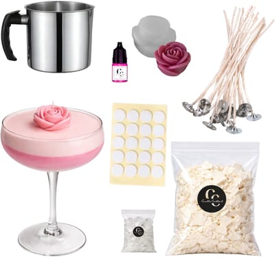 Candle Cocktail DIY Kaarsen Maken Set – Love Martini – Compleet Kaarsen Maken Pakket voor Zelf Kaarsen Maken