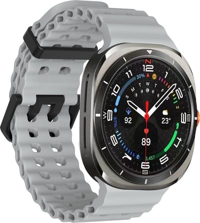 Stravo Ocean siliconen bandje - Geschikt voor de Samsung Galaxy Watch Ultra 2 (2026) / Ultra (2024/2025) - Zacht siliconen horlogebandje voor Samsung Galaxy Watch Ultra 47mm - Grijs