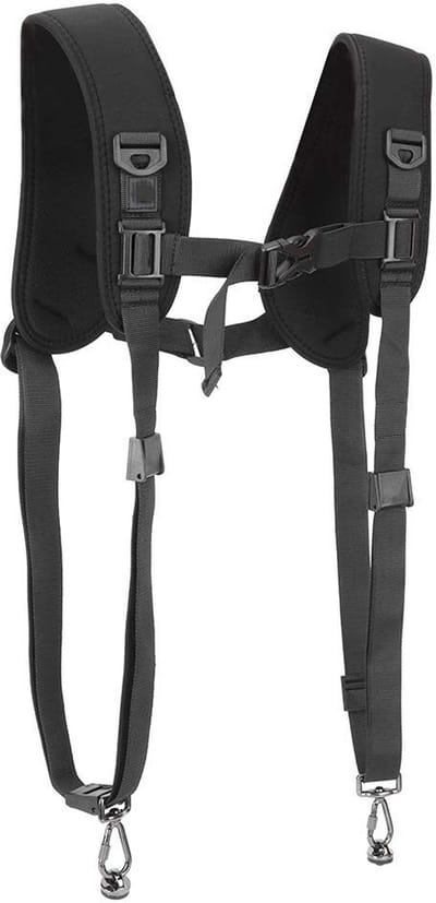 JHUBERS- Schouderriem Dubbel - Schouderband voor Camera - Zacht en Ademend - Schokabsorberend - Verstelbaar - Duurzaam Nylon Materiaal - Camera Strap