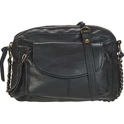 Pieces Naina Leather Cross Over Bag - Black - Maat ONE SIZE