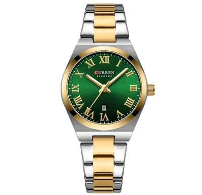 Curren - Dameshorloge - Polshorloge - Dames - - Horloge - Horlogedoos - Vrouwen - Zilver Geelgoud Groen - RVS