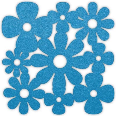 Klaver madelief vilt onderzetters - Lichtblauw - 6 stuks - 10 x 10 cm - Tafeldecoratie - Glas onderzetter - Cadeau - Woondecoratie - Woonkamer - Tafelbescherming - Onderzetters Voor Glazen - Keukenbenodigdheden - Woonaccessoires - Tafelaccessoires