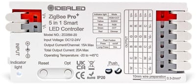 Slimme ZigBee 3.0 LED Controller 5-in-1 voor Dimbare RGBWW RGBW RGB CCT LED Strip