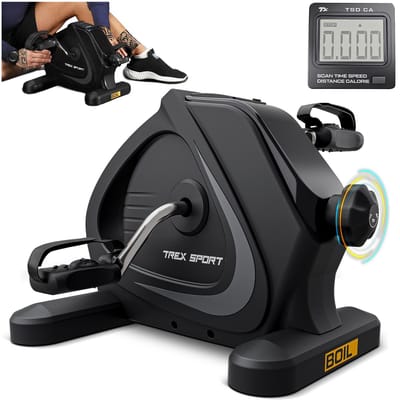 Trex Sport TX-120BB Boil - Hometrainer - Display - Mechanisch - Voor Armen en Benen - Bureaufiets - bureau fiets - Deskbike - Fietstrainer - Bewegingstrainer - 120 kg - Zwart