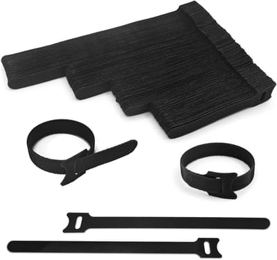 100 Stuks Herbruikbare Kabelbinders in 4 Lengtes: 20 cm, 15 cm, 12 cm en 10 cm - Ideaal voor Thuis, Kantoor en Tuin, Organiseer Kabels en Accessoires Efficiënt