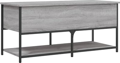 vidaXL - Opbergbankje - 100x42,5x47 - cm - bewerkt - hout - grijs - sonoma - eiken