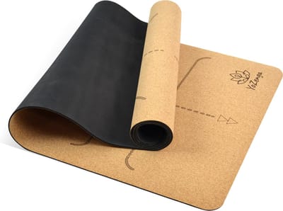 YoZenga Lotus Flower Yoga Mat | Premium Natuurlijk Kurk | Antislip & Schokabsorptie | Inclusief Draagriem | Duurzaam & Eco-vriendelijk