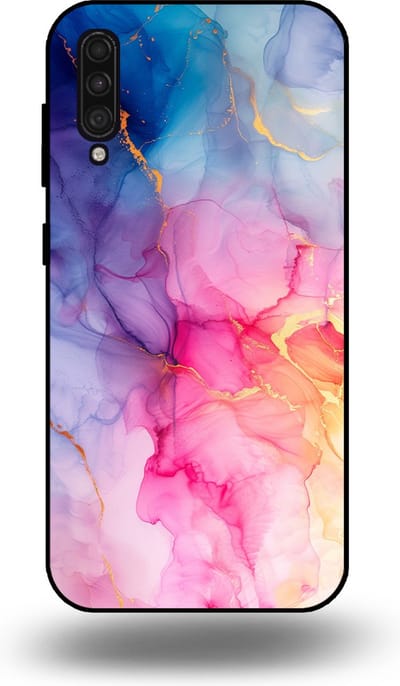 Smartphonica Telefoonhoesje geschikt voor Samsung Galaxy A30s met marmer opdruk - TPU backcover case marble design - Regenboog geschikt voor Samsung Galaxy A30s