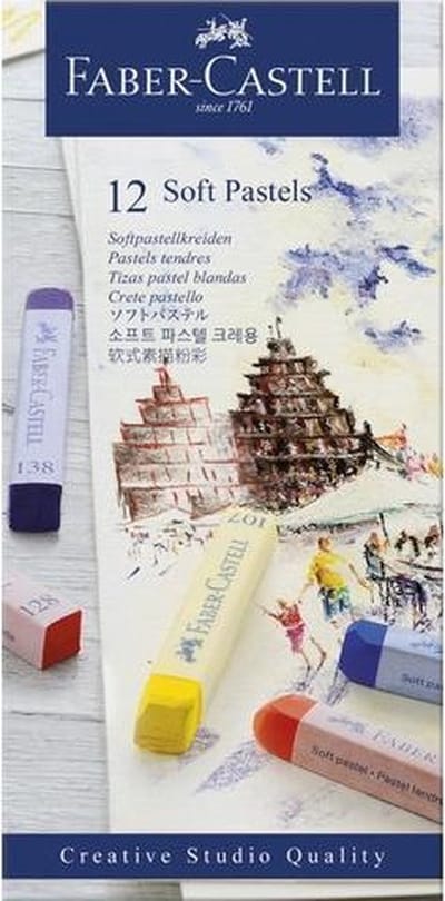 Faber-Castell pastelkrijt - Creative Studio - softpastel - 12 stuks - assorti kleuren - FC-128312