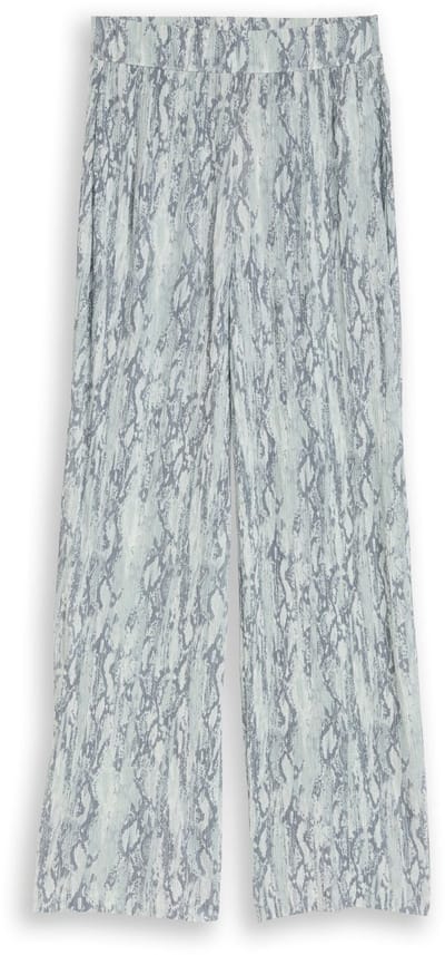 Tom Tailor Denim - Crinkle wijde broek met slangenprint - Maat S - faded snake print