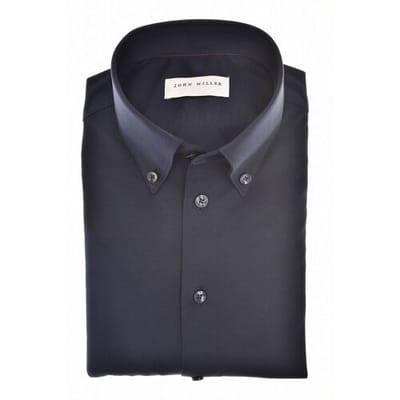 John Miller Overhemd Uni Color Fine Jersey Button-Down Navy / male