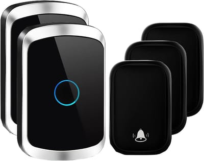 Draadloze Deurbel - Bel zonder batterij - Bezoekers Ontvangen - Geen batterijen nodig - 150 meter bereik - Zwart