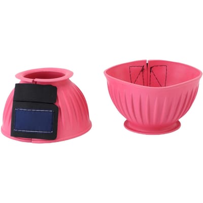 1 Paire de Cloches pour Cheval Bottes Cloches Confortables en Caoutchouc Protège-Sabots Équin pour l'Entraînement à Cheval Fournitures Équestres L pink