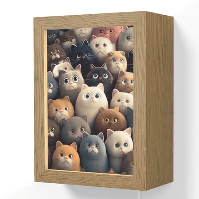 Wandlamp 15x20 cm - Oplaadbaar - Katten - Dieren - Poes - Design - Meiden - Jongens - Wandlampen binnen woonkamer - Slaapkamer lamp met kabel - Decoratieve nachtlamp - Vloerlamp snoer