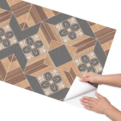 Coloray Meubel Wrap Folie - Grijs Meubelfolie - 65x130 cm - Wrapfolie Keuken Geometrische ornamenten - Decoratiefolie - Geometrische Meubelfolie - Meubel Wrap Folie - Woonkamer decoratie - Achtergronden en patronen
