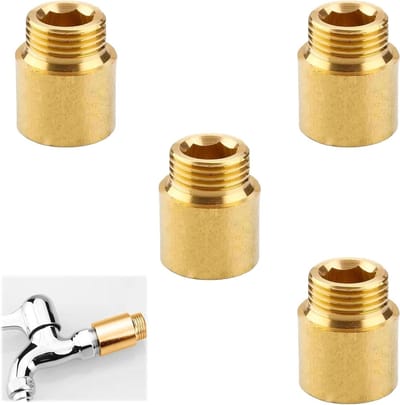 20mm Messing Tapuitbreiding - 4 Stuks Verlengstuk voor 1/2" Kraan, Geschikt voor Drinkwater en Verwarmingsinstallaties