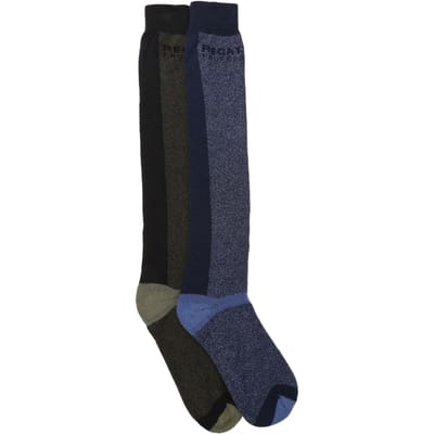 Regatta Heren Pro Assorted Designs Set Laarzensokken (Pak van 2) (Blauw/Zwart)