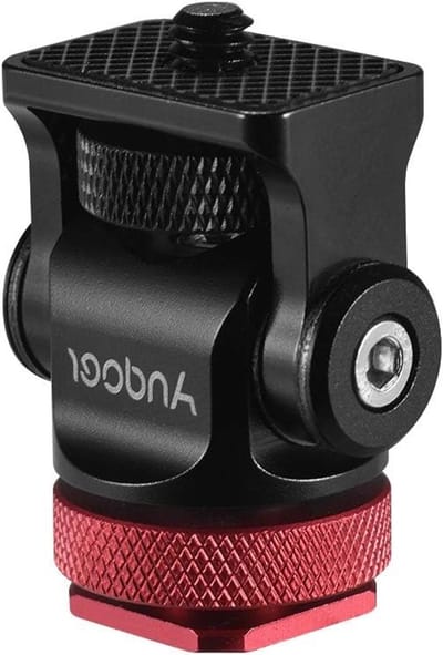 Mini Ball Head Adapter voor DSLR Camera, Microfoon en LED Monitor - 180° Rotatie, 1/4 Inch Schroefdraad met Sleutel voor Flitser en Accessoires