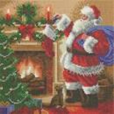 Crystal Art - Santa's stocking - diamond painting - 30×30 cm - Partial