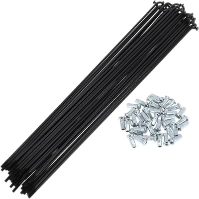 Dailygoods- Fiets Spaken 12G 272mm - Koolstofstaal - Zwart - Set met Nippels - Upgrade voor Fietswielen - Verbeterde Duurzaamheid - Wielspaken