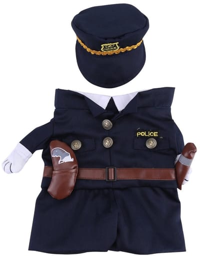 Allecto - Politie Kostuum - Dieren Outfit - Inclusief Hoed - Geschikt voor Honden en Katten - Halloween en Feest - Uniek en Leuk