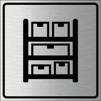 Voorraadkast bordje, geborsteld aluminium 100 x 100 mm