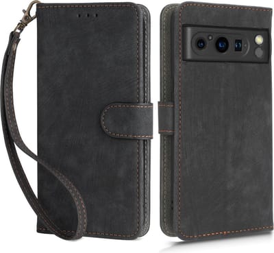 Coverup Hoesje - Geschikt voor Google Pixel 8 Pro Hoesje - Coverup Book Case met Koord - Zwart