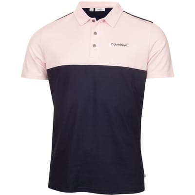 Calvin Klein Polo met kraag en borduursel voor heren (Marine / Roze)