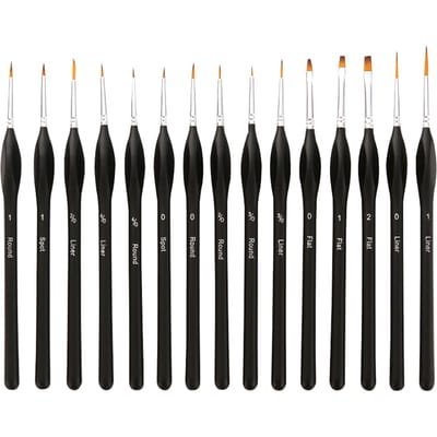 15 stuks professionele detail penselen set miniatuur fijne kleine kunstenaarsborstels nylon haar houten 15pcs