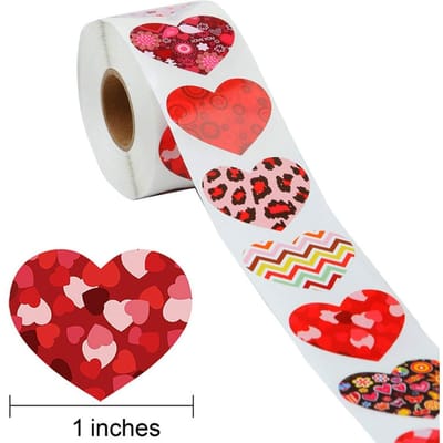 500 stuks Hartvormige Label Sticker Scrapbooking Cadeauverpakking Zegel Verjaardagsfeest Bruiloft Benodigdheden Kantoorartikelen Sticker 1 inch