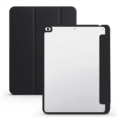 Housse de Tablette à Rabat Pour iPad Air 1/2 9.7'' 5ème 6ème Génération Coque Arrière en Acrylique Avec Support pour Stylo Réveil / Veille Automatique iPad 9.7 2017 5th