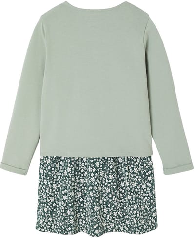 Vertbaudet Set - 2 delig - jurk - cardigan - bloemen - katoen