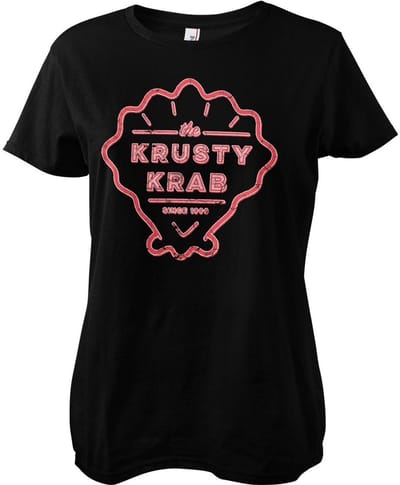 Spongebob The Krusty K-rab, sinds 1999. Girly Tee dames-T-shirt, zwart