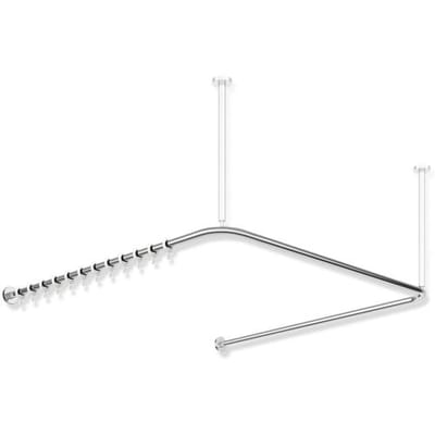 HEWI System 900 curtain rail U-shaped, for shower tray 100 x 100 cm 900.34.30040