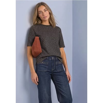 Shirt met ronde hals en opdruk