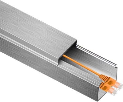 Metalen Kabelgoot - Kabel Organizer - Draden Verbergen - Zelfklevende Bevestiging - 100 cm Lengte - Zilver