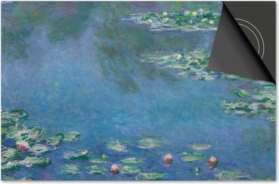 Inductie beschermer 60x60 - afdekplaat inductie mat - Dietrix Kookplaat beschermer - Exclusief - Oude Meesters - Claude Monet Water Lilies waterlelies